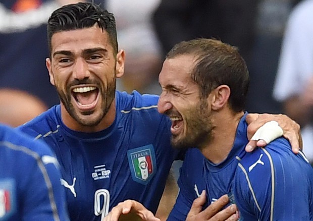 pellè Italia ai quarti con i gol di Chiellini e Pellè
