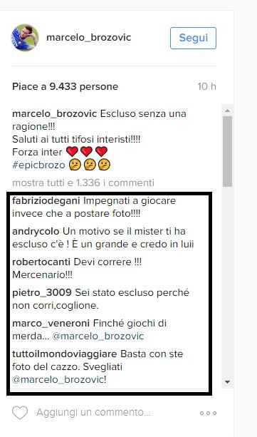 Reazione dei tifosi a Brozovic