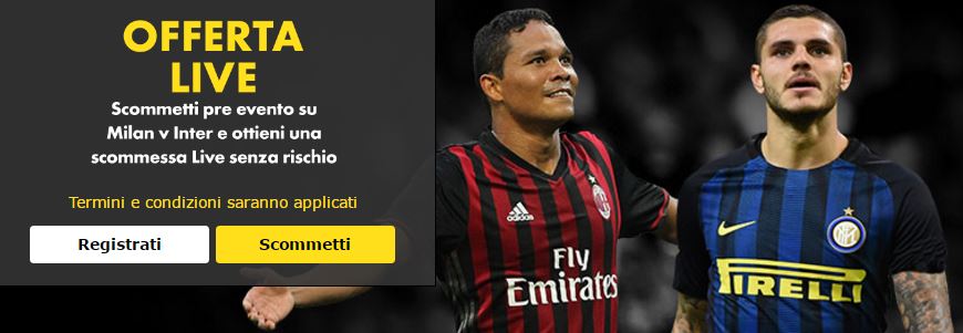 Scommessa Milan Inter senza rischio
