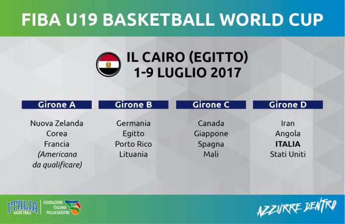 Basket Mondiale Under 19 Italia nel girone con Team USA. Basket Mondiale Under 19 Italia nel girone con Team USA.