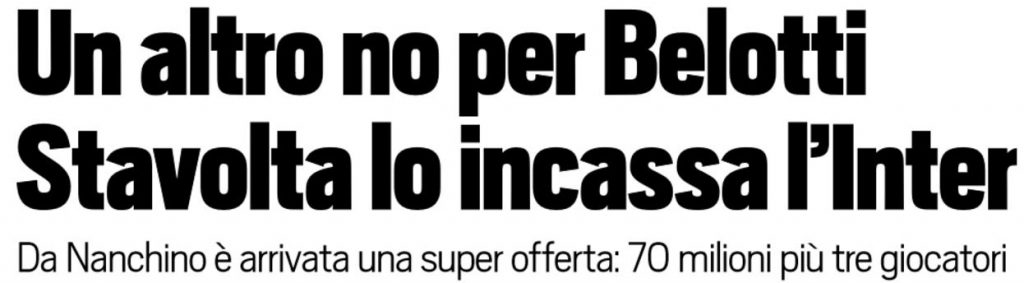 Offerta Inter per Belotti