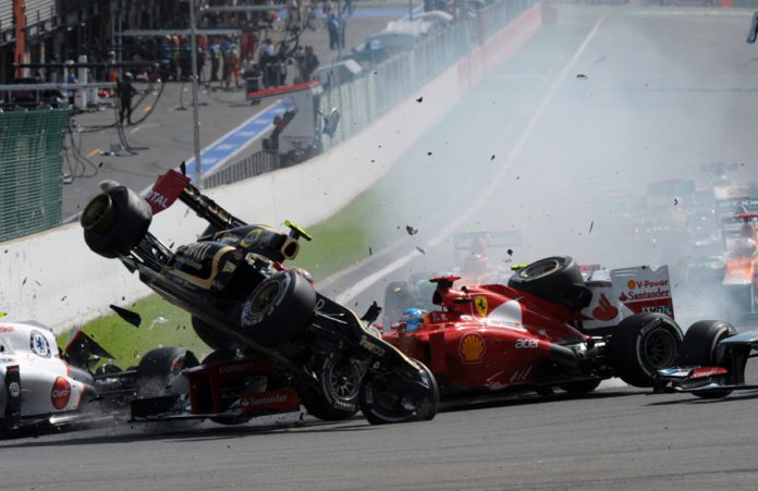 spa Incidenti Ferrari in partenza