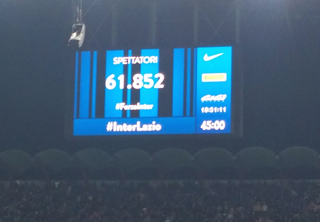 61852 per Inter-Lazio Inter-Lazio a San Siro