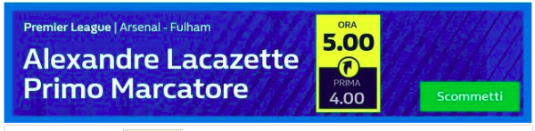 Lacazette Primo Marcatore